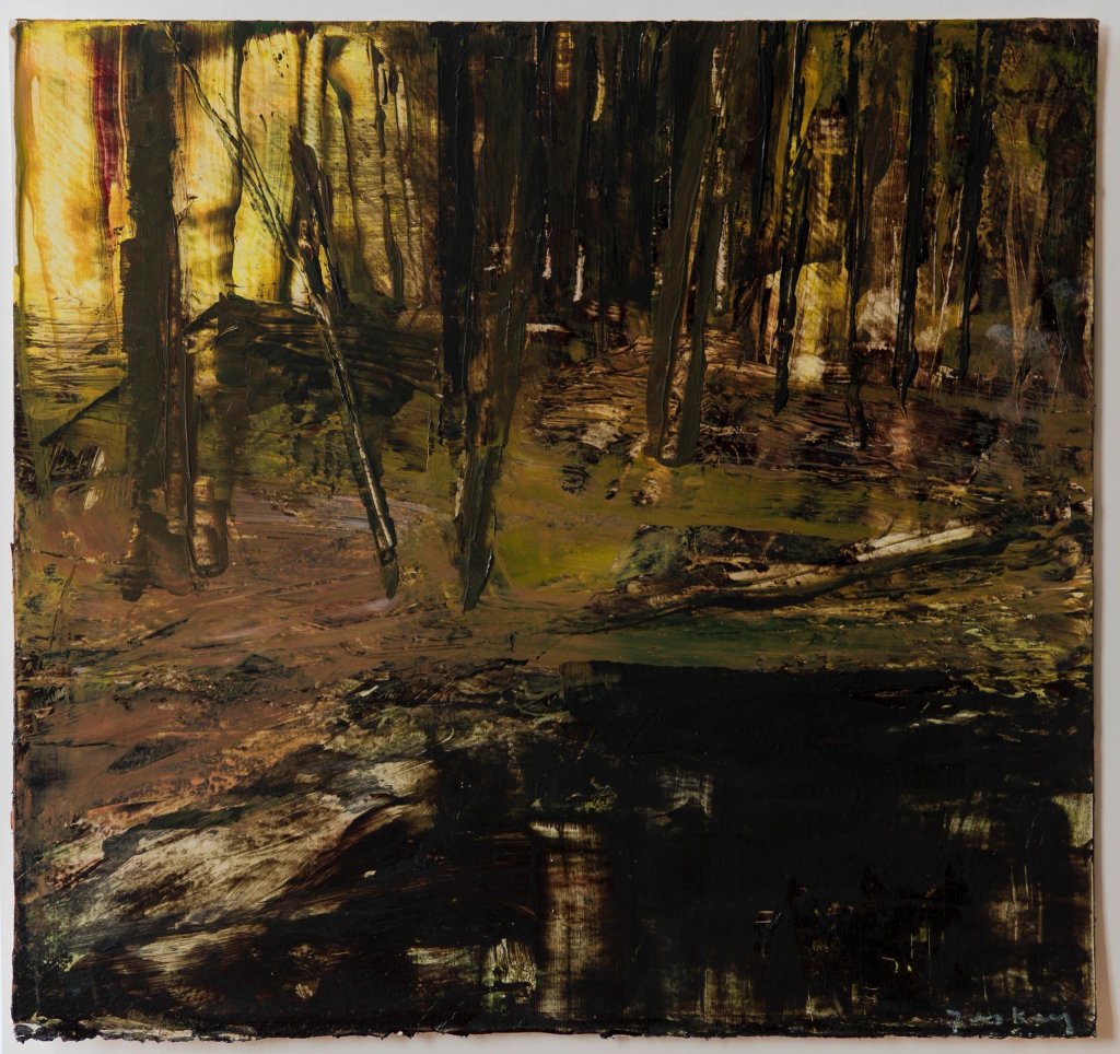 Donald Teskey Crum Creek 2017 acrylic on paper 42 x 38 cm