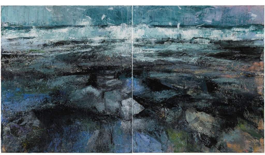 Horizon Still II Ocean Frequency Diptych